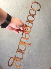 3D CORTEN STEEL House SIGN Rustic Unique CUSTOM Laser Cut Weathering RUSTED