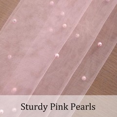 Lace Tablecloth Pearl Table Cloth Summer Sheer Tulle 86″ x 55″ (Oblong) Pink