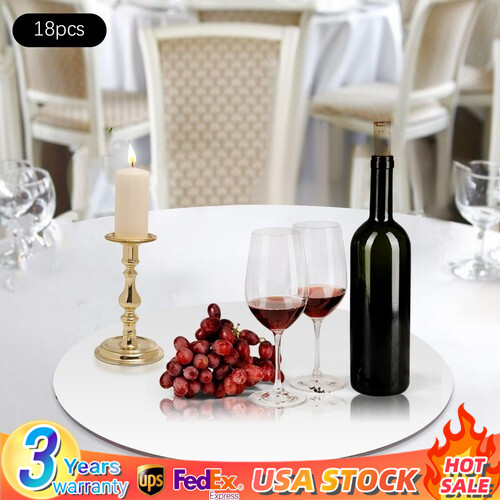 18Pcs Round Mirror Candle Plate Set Circle Mirror Trays Mirror Centerpiece NEW