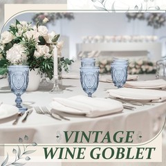 48 Pcs Plastic Goblets 7.5oz Vintage Goblet Plastic Wine Glasses Colored Retr…