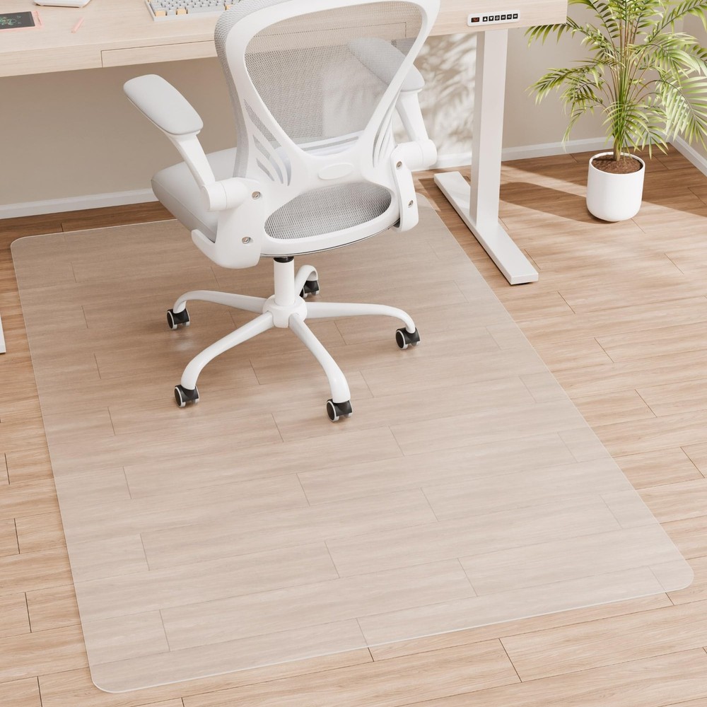 Office Chair Mat for Hardwood Floor, 46”x 60” Crystal Clear Hard Flo