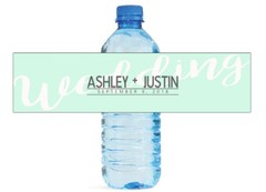 Mint Wedding Water Bottle Labels Engagement Party Bridal Shower …