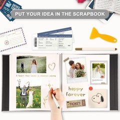 Photo Album Self Adhesive Pages Scrapbook Magnetic Photo Albums for… Fast Ship