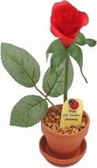 7″ Porcelain Rose in Terra Cotta Pot – 20th Anniversary Gift