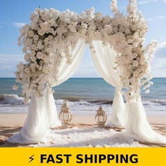 Wokceer Ivory Wedding Arch Draping Fabric 28.7″ x 20FT