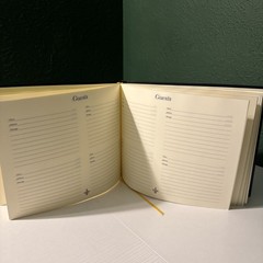 Guest Book Black Leather Gold Edges Embossed 10 x 8 Florence, Italy Handcrafted