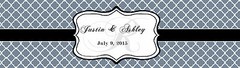 100 Slate Grey Monogram Wedding Water Bottle Labels Engagement Bridal 8″x2″