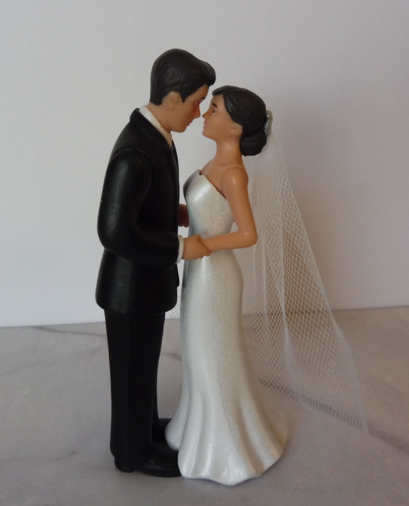 New Bride and Groom Wedding Cake Topper Figure Man Woman Couple Decoration Set