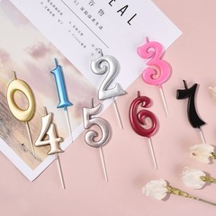 PHD CAKE 10-Count 0-9 Champagne Gold Number Birthday Candles, Number One Birthda