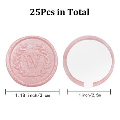 25Pcs Pink Letter W Adhesive Wax Seal Stickers, Hand-Made, No Need Seal Stamp…