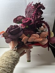 Ling’s Moment 11” Burgundy Bouquet For Wedding