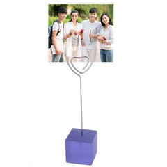 Xiaoyztan Purple Resin Cube Base Heart Shape Card Stand Holder Memo Purple-02