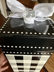 Wedding Nesting Gift card Money Gift Box/ Black and White Plaid Cream