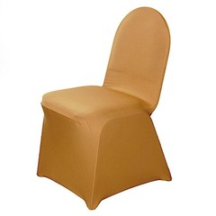 6 Gold SPANDEX CHAIR COVERS for Wedding Banquet Party Reception Decorations