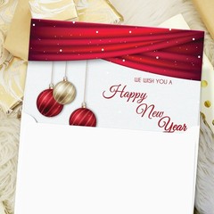 2025 Happy New Year – A7 Holiday Greetings Cards & Envelopes – Set of 25