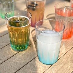 Unbreakable Plastic Drinking Glasses Set of 12, BPA-Free Reusable Clear Blue