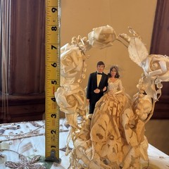 Vintage 1959 Coast Novelty Wedding Cake Topper 8in RARE USED White Flowers