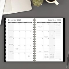Planner, Weekly & Monthly, 15-Month, 5-1/2″ x 8-1/2″, 5.5″ x 8.5″ Black 2025
