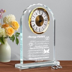 Wedding Gifts for Couples 2025 – Elegant Crystal Clock with Inspiring Quote,