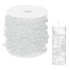 Artificial Floating Beads, 8+3mm 66ft Faux Pearls Beads String, Clear
