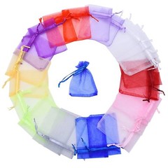 100Pcs 4*5inch Portable Organza Mix Colors Wedding Jewelry Candy Packing Bag