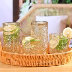 Darlion 6 Pack Amber Glassware Set, 10oz Vintage Drinking 9.5oz,