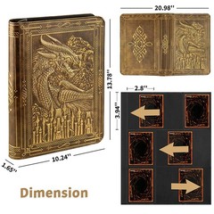 TIANREN Card Binder 9 Pocket, 3D PU Leather Album with Zipper, 360 Side Loadi…