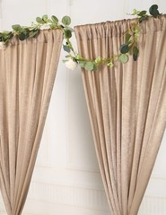9.6 Feet x 10 Feet Biscotti Beige Silky Soft Curtain Wedding Backdrop Drapes,…