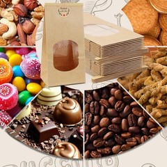 25 Pack Brown Kraft Paper Bags with Window, Waterproofing Kraft Paper Bags…