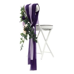 Bohemia Wedding Chair Decorations 6Pcs Purple Beige Green Floral Arrangement