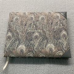 Liberty Of London Cloth &Leather Guest Book: Liberty Hera Peacock Fabric MINT