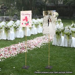 Gold Wedding Reception Display Stands with Adjustable Height and Marble Base