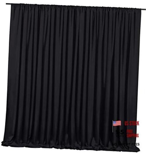 Backdrop Curtains 2 Panels 5ft x 10ft Polyester Photo 2 Panels 5ft X 10ft Black