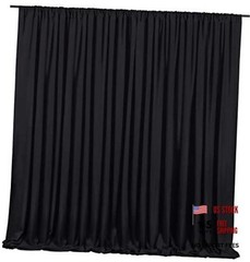 Backdrop Curtains 2 Panels 5ft x 10ft Polyester Photo 2 Panels 5ft X 10ft Black