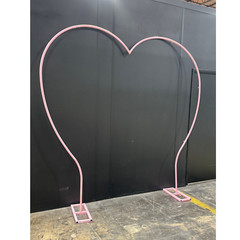 Pink Heart Shaped Backdrop Stand Weddings Bridal Shower Decoration 8.2ft x7.8ft
