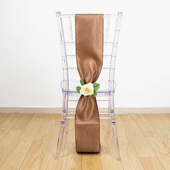 10 TAUPE Satin CHAIR SASHES Ties Bows Wedding Ceremony Reception Decorations