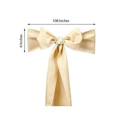 10 Champagne Polyester CHAIR SASHES Ties Bows Wedding Party Ceremony Decorations