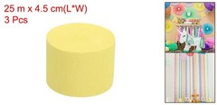 3Roll 1.8″x82FT Crepe Paper Streamers Decorations Light Yellow