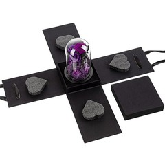 DENIMOMO Flowers Roses Gifts for Women Her,Forever H7.8in W4.7in, Purple Rose