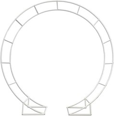 Metal Arch for Ceremony,6.5 Feet Double Round Backdrop Stand,Circle white