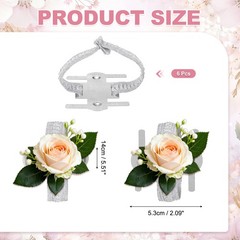 6Pcs Corsage Wristlet Band Aluminum Wrist Corsage Bracelets Bands Silver]