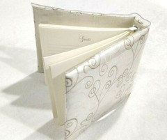 Silk Swirl Wedding Guest Book Bridal Taupe Book Monogam «B» $135 Value