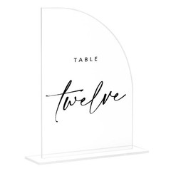 10 PCS Clear Acrylic Half Arch Sign Base DIY Wedding Table Numbers 5×7 Inch