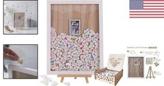 Personalized Wedding Guest Book Frame – 100 Wooden Hearts for Keepsake Memories