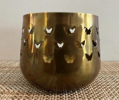 VTG Brass Butterfly Cutout Tealight Votive Candle Holder Cottagecore Fairy