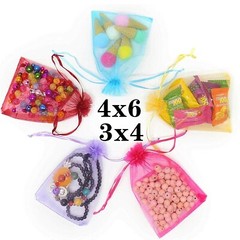100/200 pcs Organza Wedding Party Favor Decoration Gift Candy Sheer Bags 4×6/3×4