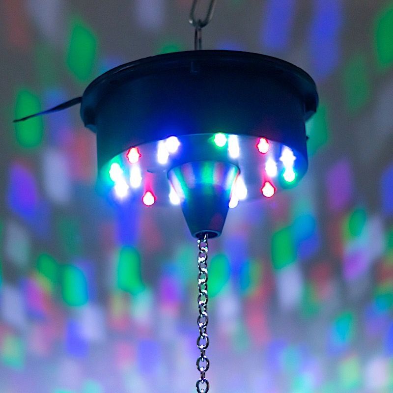 Black 18 LED Lights Rotating Heavy Duty Motor Hanging Mirror Disco Ball Party