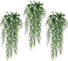 4Pcs Artificial Hanging Fern Plants FakeTrailing Foliage Flower Leaf Home Decor