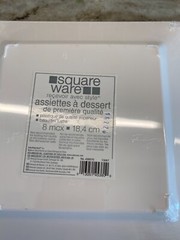 White silver Square Plastic Dessert Appetizer Plates Wedding Party Disposable