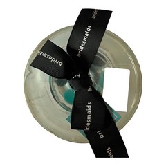 Mudpie Bridesmaid Wine Glass Teal Black Polka Dot Wedding Bridal Thank You New